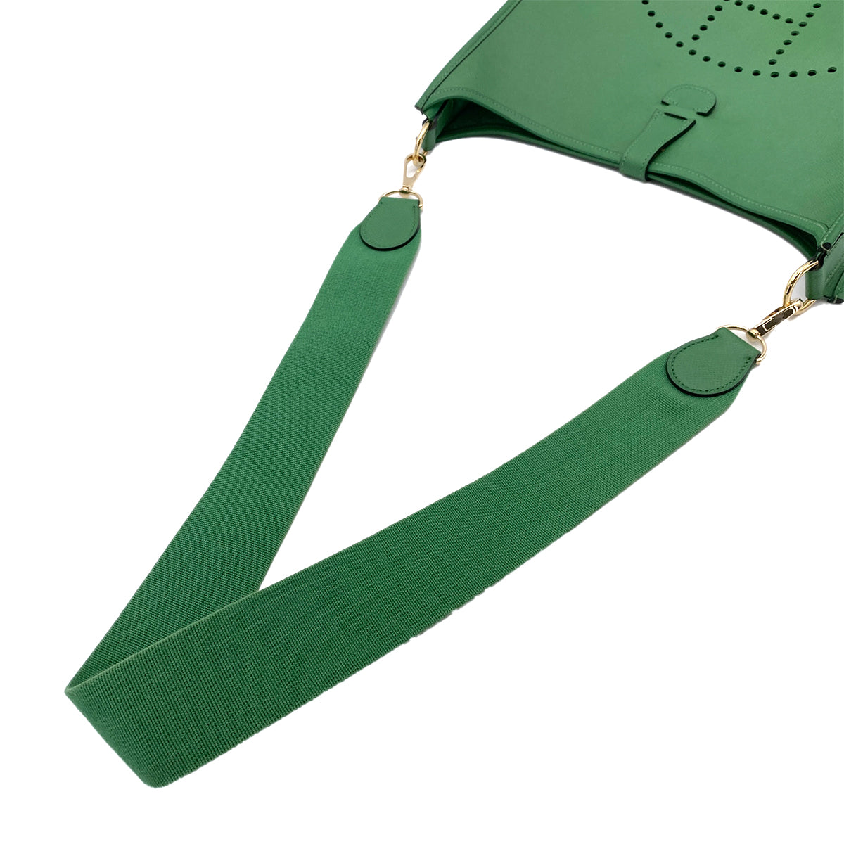 HERMES EVELYNE1 GM  COUCHEVEL VERT BENGALE SHOULDER BAG □B 90255677