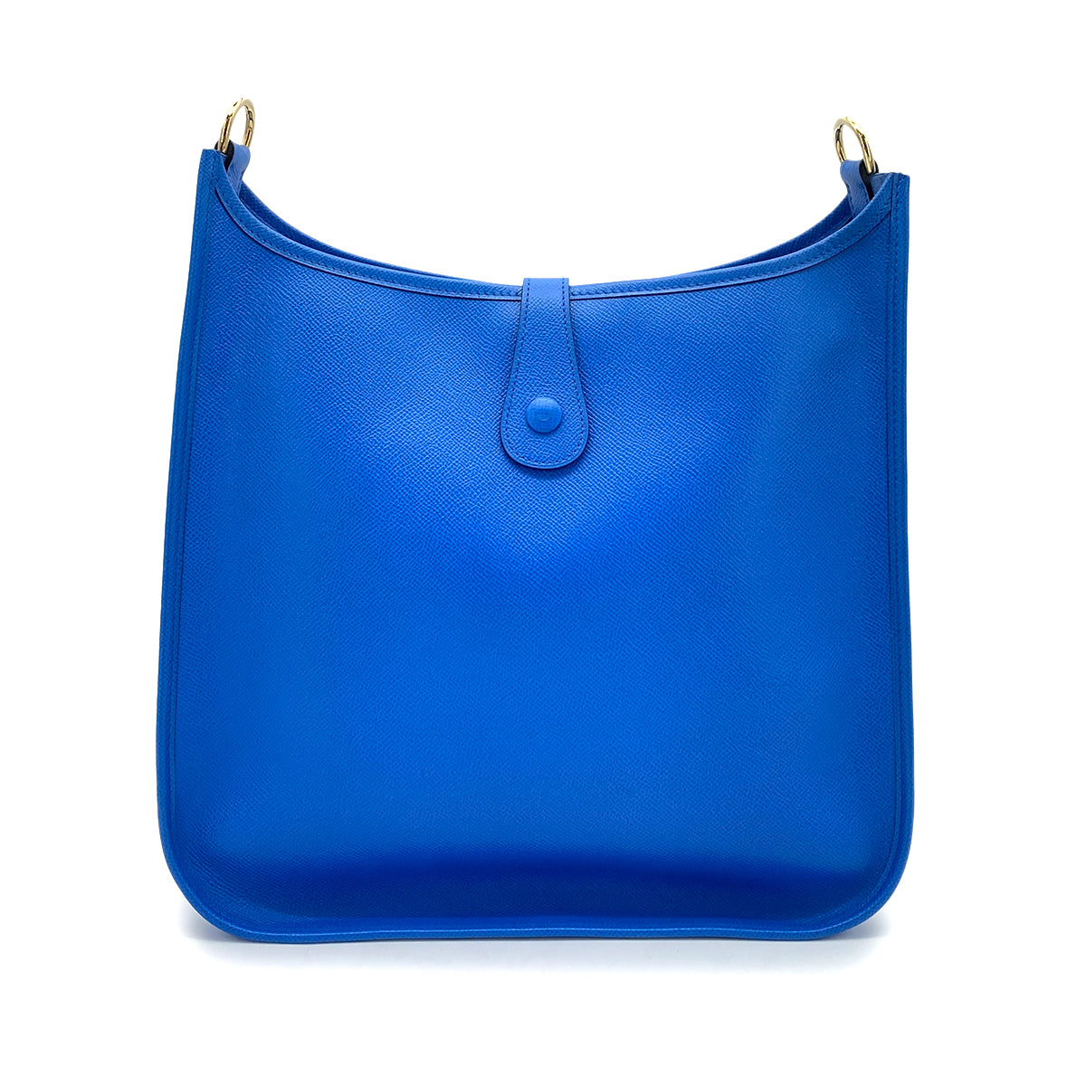 HERMES EVELYNE GM BLUE FRANCE COUCHEVEL SHOULDER BAG □A 90255678