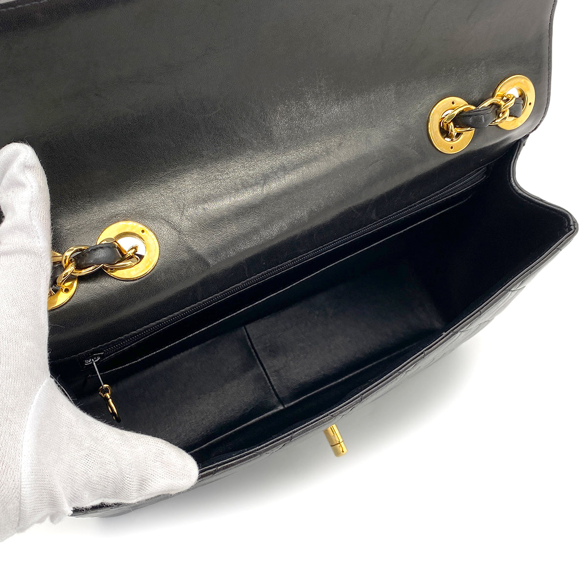 CHANEL VINTAGE JUMBO MATELASSE 30 CHAIN SHOULDER BAG BLACK LAMB SKIN 90255683