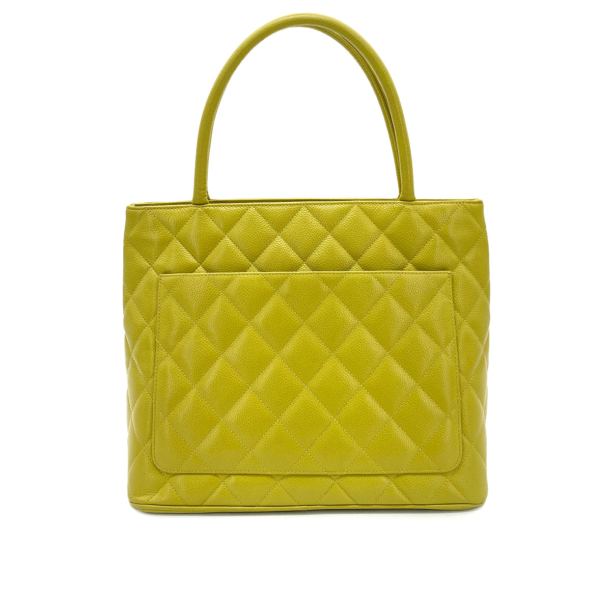 CHANEL VINTAGE MEDALLION TOTE BAG GREEN CAVIAR SKIN 90255692