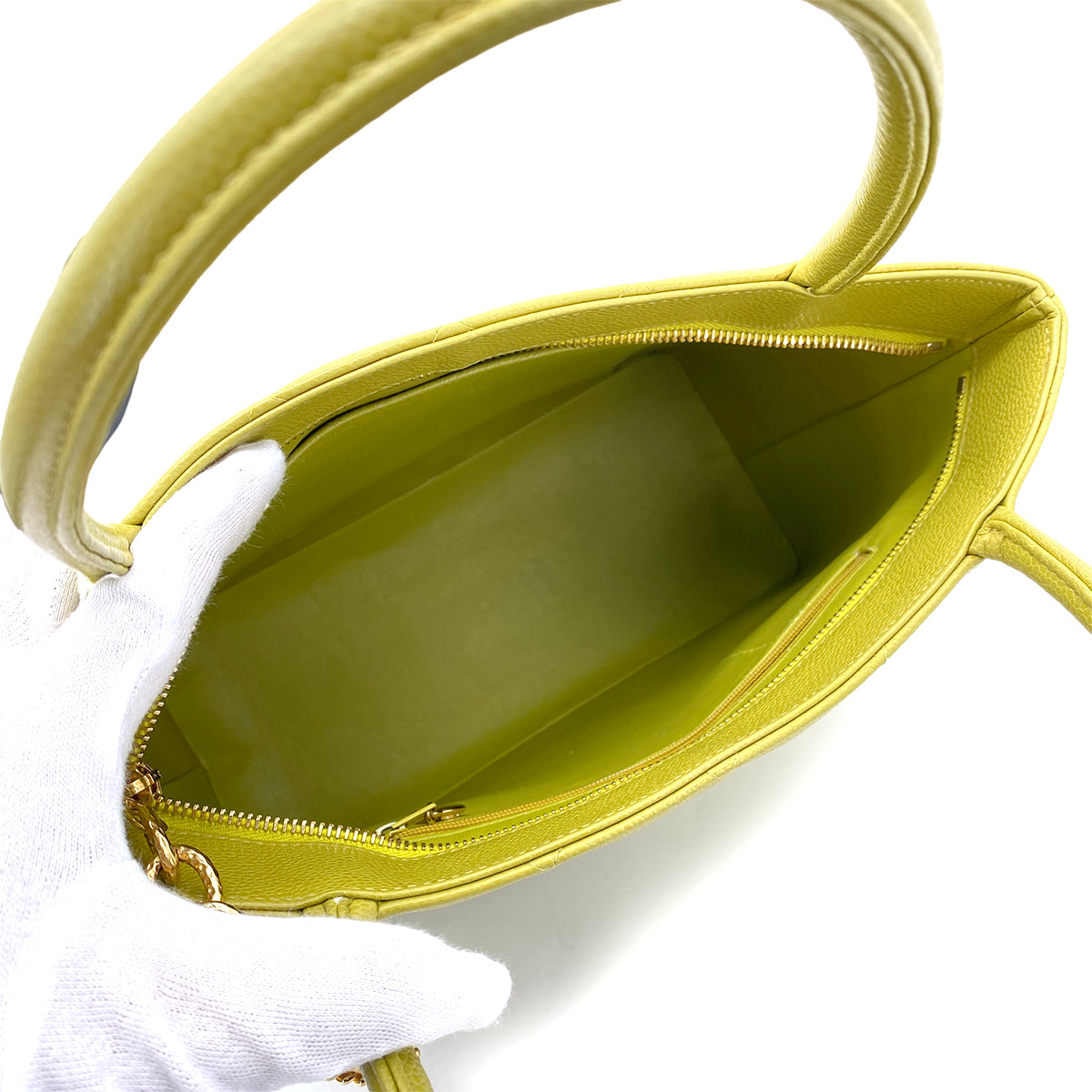 CHANEL VINTAGE MEDALLION TOTE BAG GREEN CAVIAR SKIN 90255692