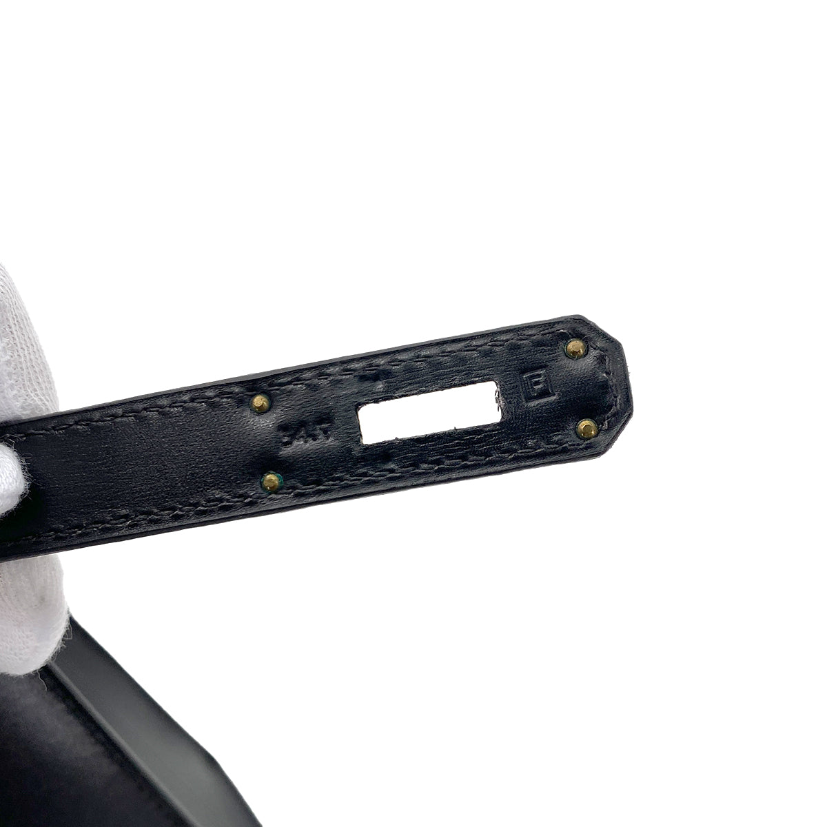 HERMES KELLY 32 SELLIER BLACK BOX CALF HAND SHOULDER BAG □F GHW 90255711