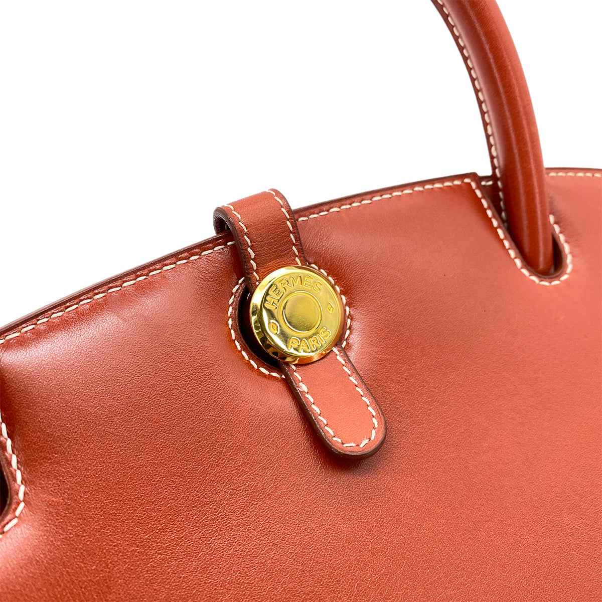 HERMES DALVI MM BRIQUE BOXCALF HAND BAG □C GHW 90255728