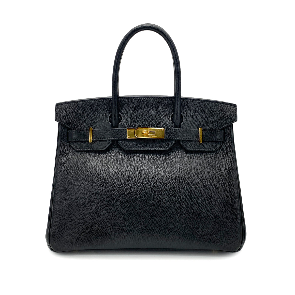 HERMES BIRKIN 30 BLACK EPSOM HAND BAG □O GHW 90255731
