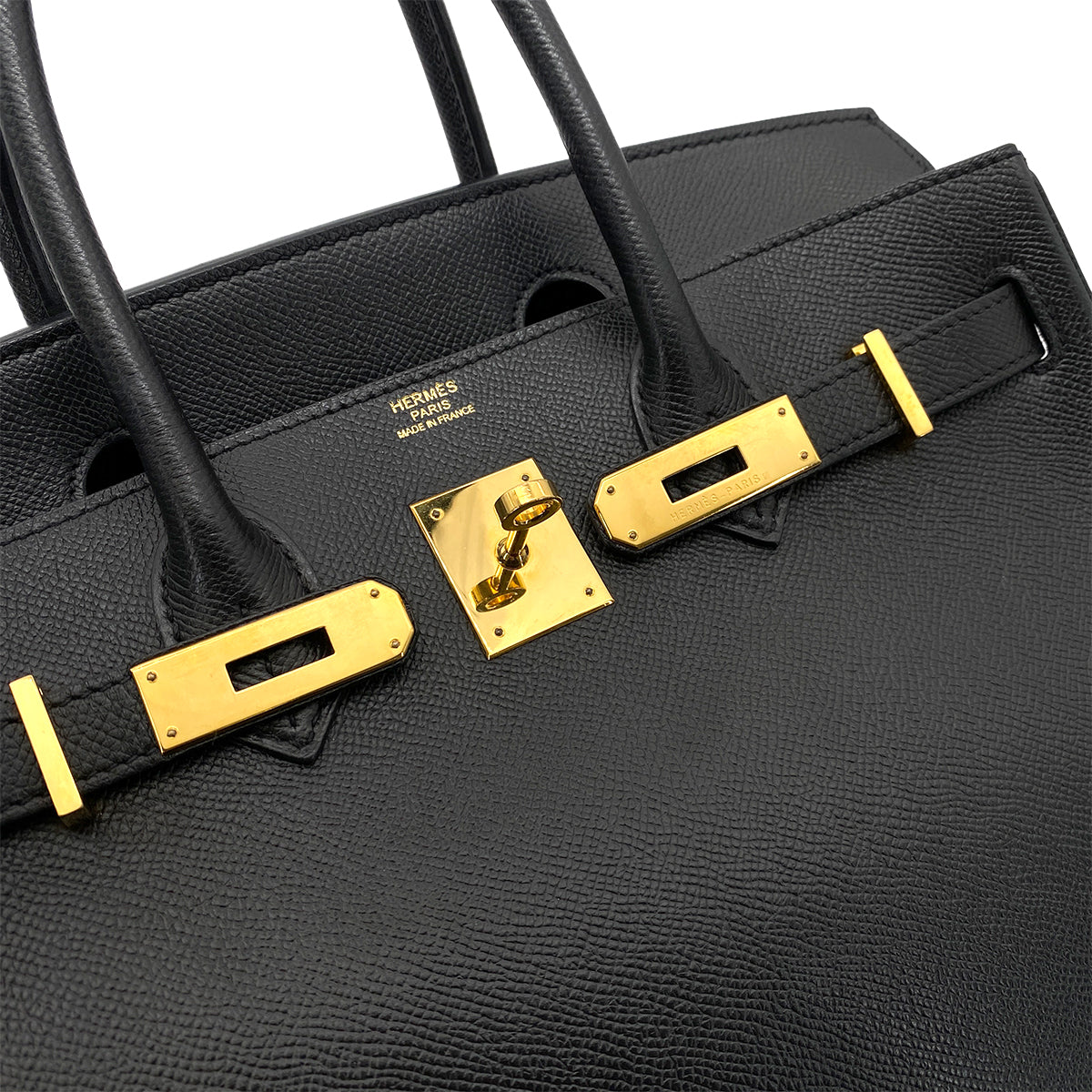 HERMES BIRKIN 30 BLACK EPSOM HAND BAG □O GHW 90255731