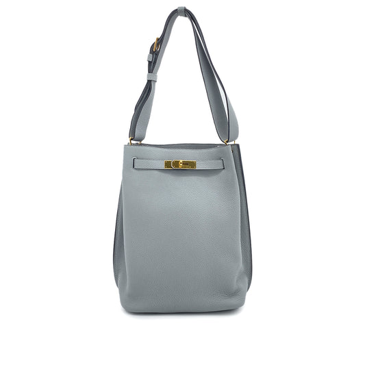 HERMES SO KELLY 22 BLUE GLACIER TOGO SHOULDER BAG T GHW 90255737