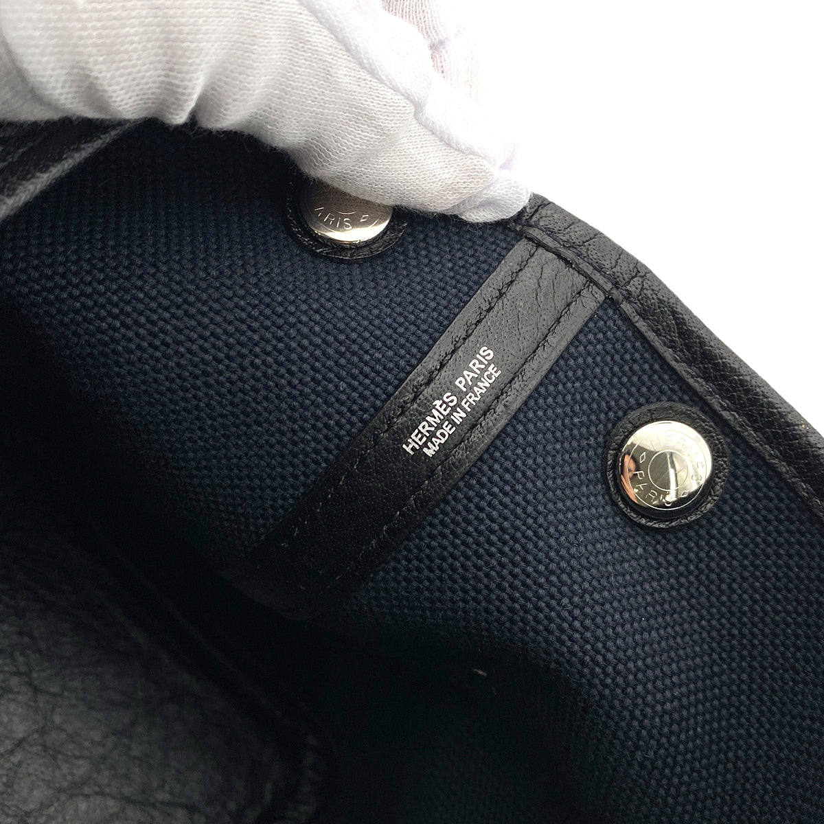 HERMES GARDEN PARTY TPM NAVY TOILE SO H TOTE BAG □K 90255765