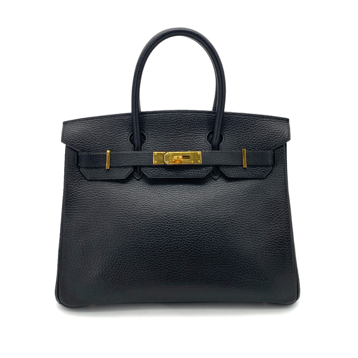 HERMES BIRKIN 30 BLACK ARDENNES HAND BAG □E GHW 90255782