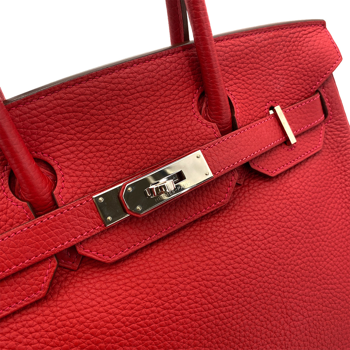 HERMES BIRKIN 30 ROUGE CASAQUE TAURILLON CLEMENCE HAND BAG □Q SHW 90255909