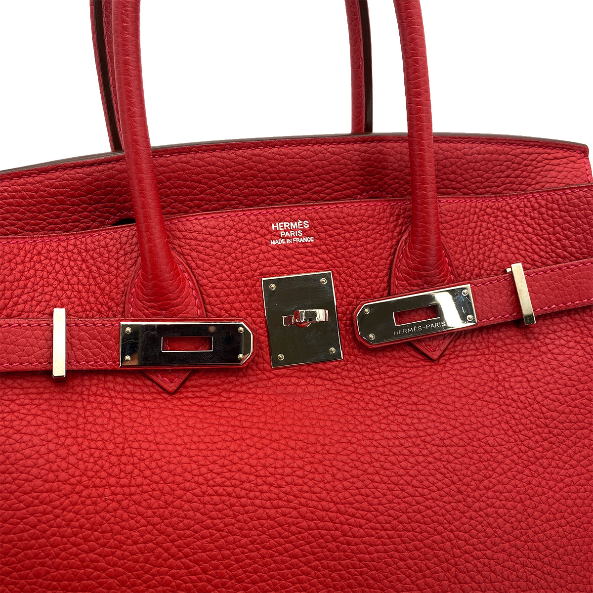 HERMES BIRKIN 30 ROUGE CASAQUE TAURILLON CLEMENCE HAND BAG □Q SHW 90255909