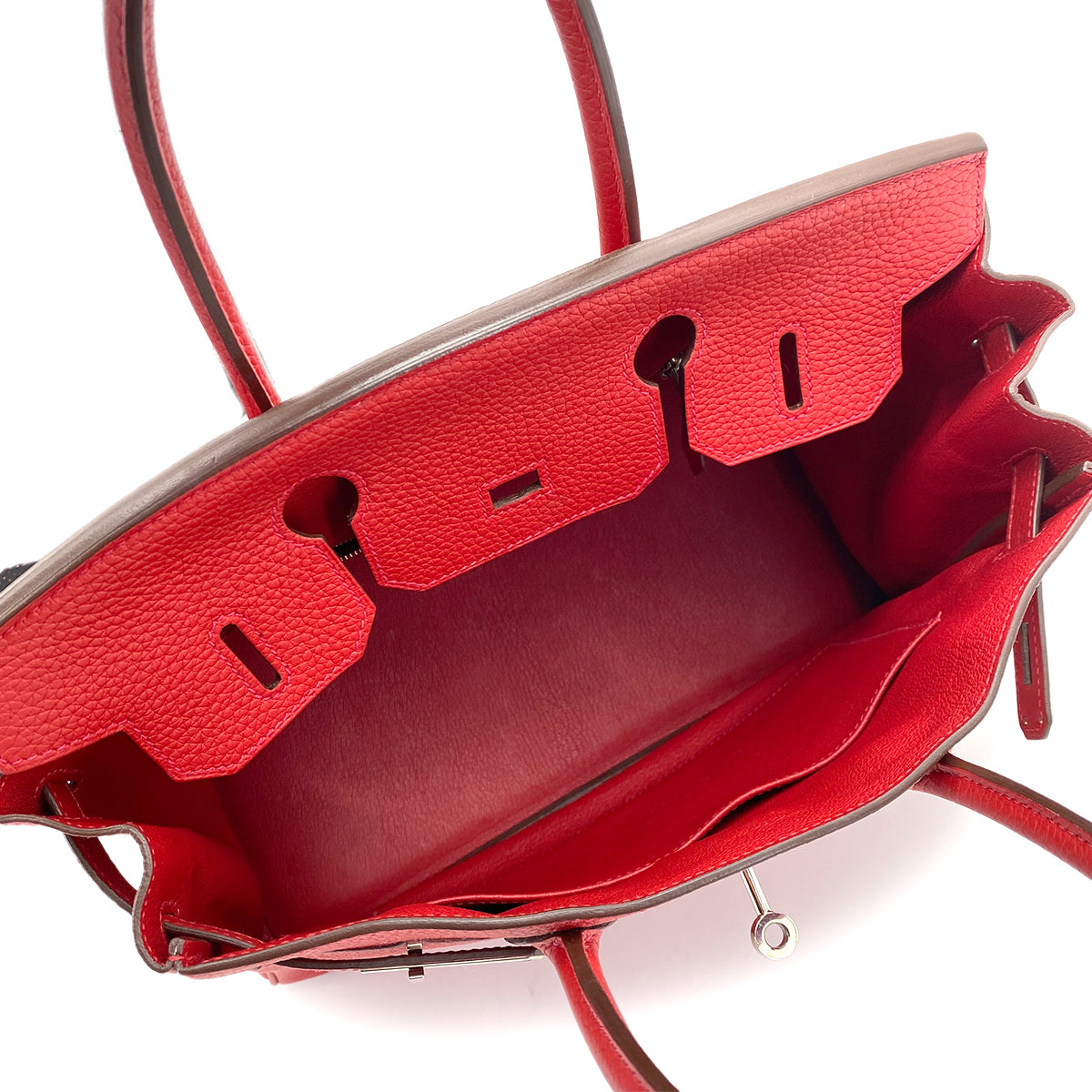 HERMES BIRKIN 30 ROUGE CASAQUE TAURILLON CLEMENCE HAND BAG □Q SHW 90255909