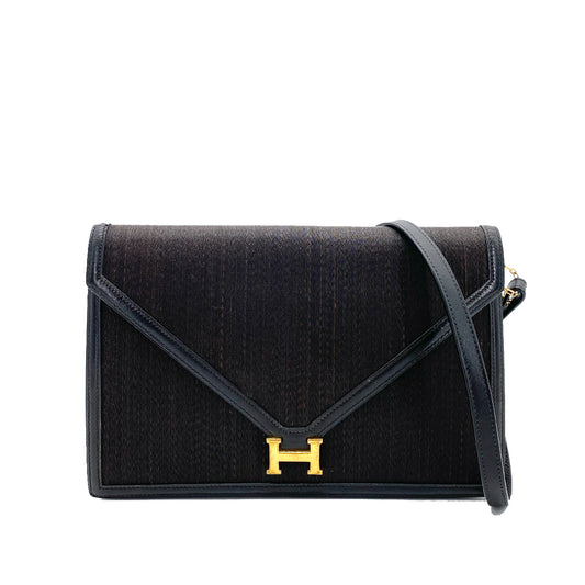 HERMES  LYDIE  CLUTCH BAG BOX CALF CRINOLIN 90255911