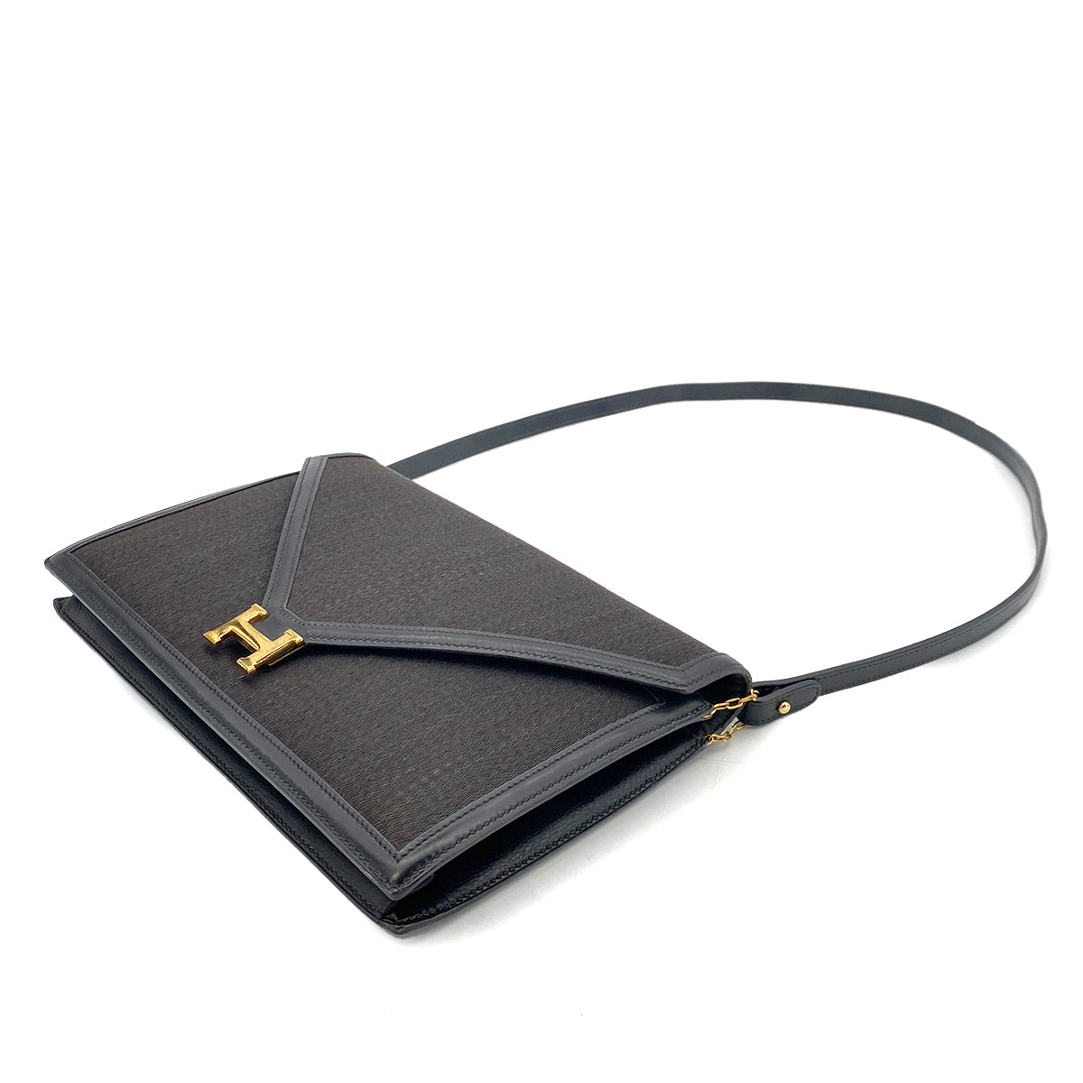 HERMES  LYDIE  CLUTCH BAG BOX CALF CRINOLIN 90255911