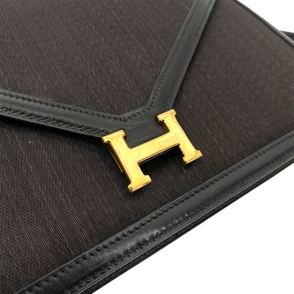 HERMES  LYDIE  CLUTCH BAG BOX CALF CRINOLIN 90255911