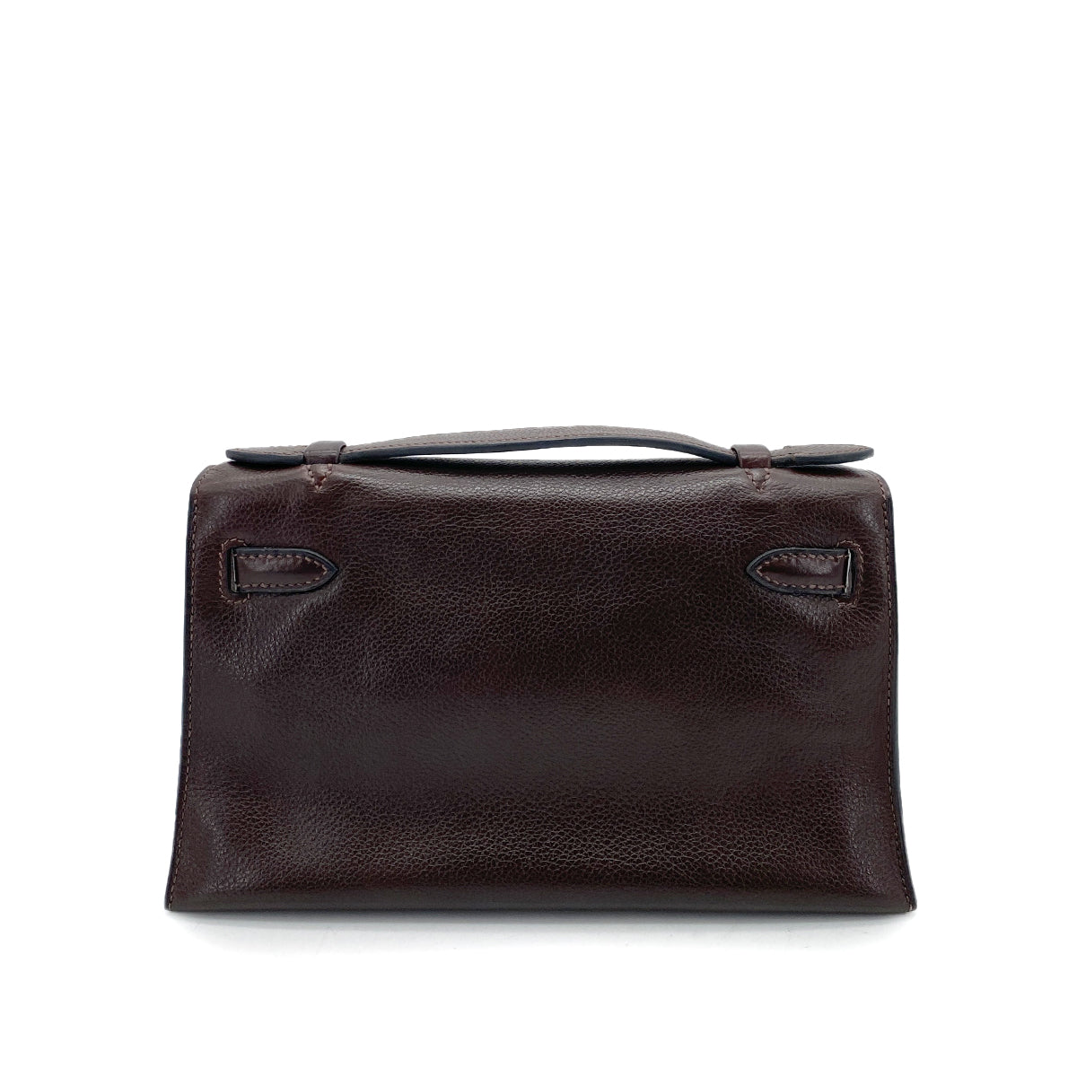 HERMES POCHETTE KELLY SELLIER BROWN TYPE EVER GRAIN HAND BAG □I GHW 90255913