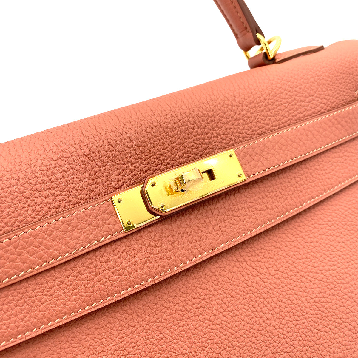 HERMES KELLY 32 RETOURNE ROSY TOGO HAND SHOULDER BAG □Q GHW 90255920