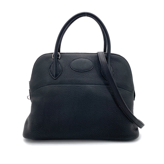 HERMES BOLIDE 31 BLACK TAURILLON CLEMENCE HAND SHOULDER BAG □J SHW 90255924