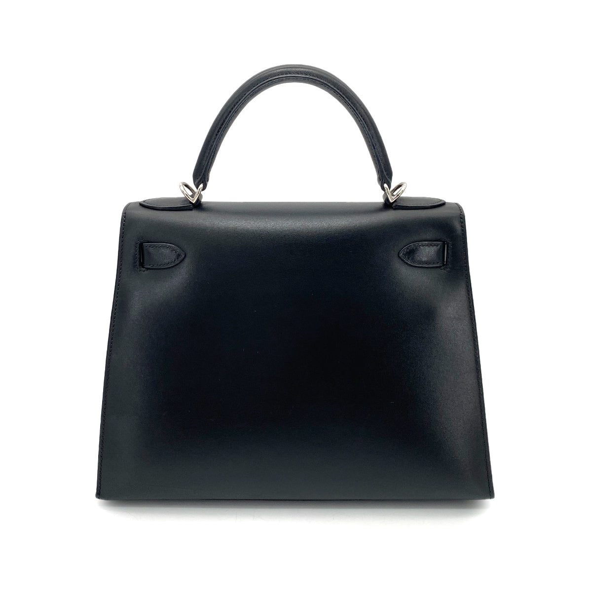 HERMES KELLY 28 SELLIER BLACK BOXCALF HAND SHOULDER BAG □G SHW 90255925