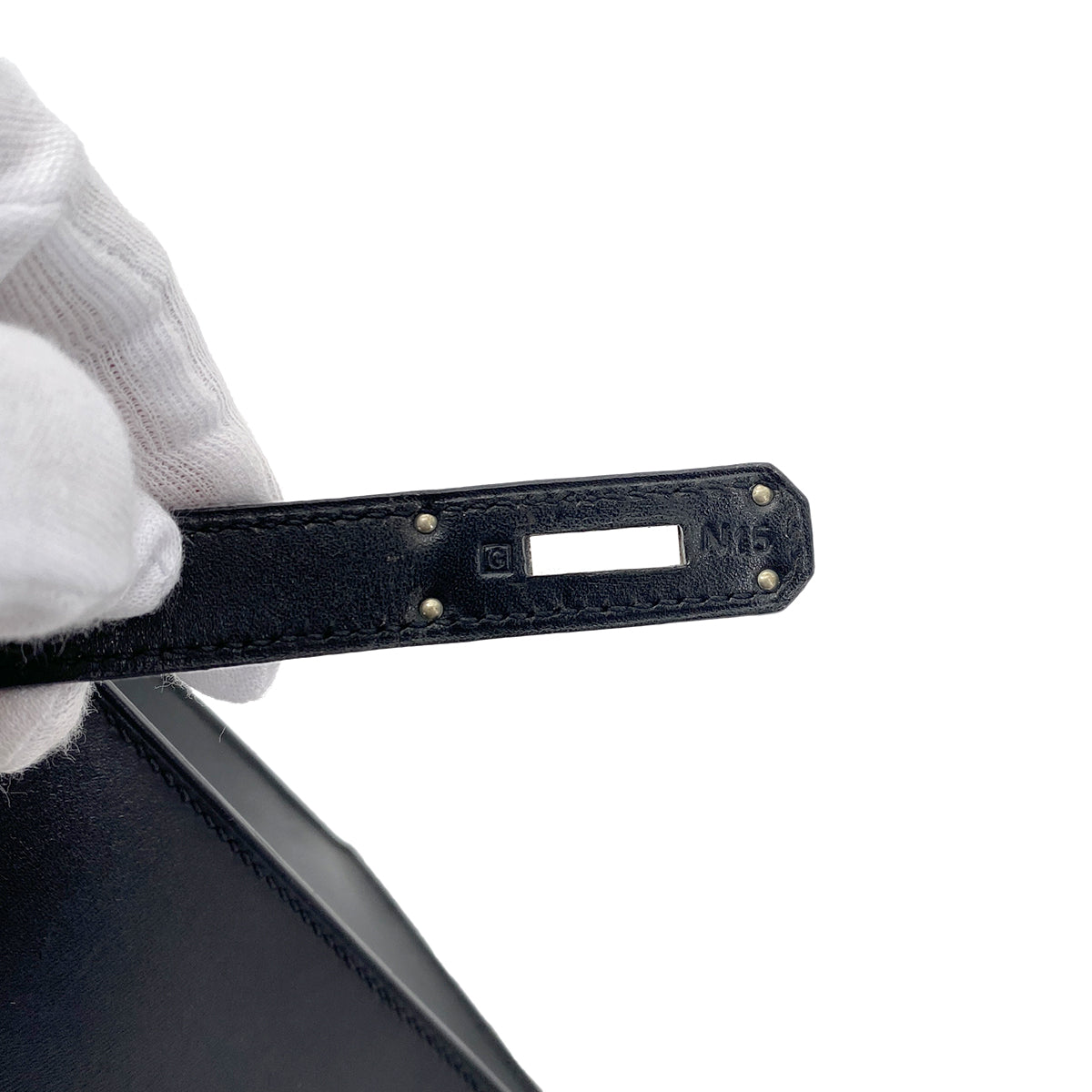 HERMES KELLY 28 SELLIER BLACK BOXCALF HAND SHOULDER BAG □G SHW 90255925