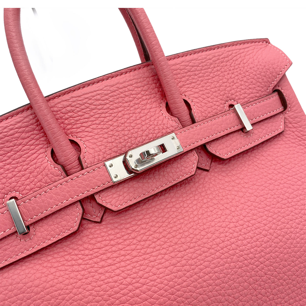 HERMES BIRKIN 25 ROSE LIPSTICK WHITE TAURILLON CLEMENCE HAND BAG D SHW SPO 90255927
