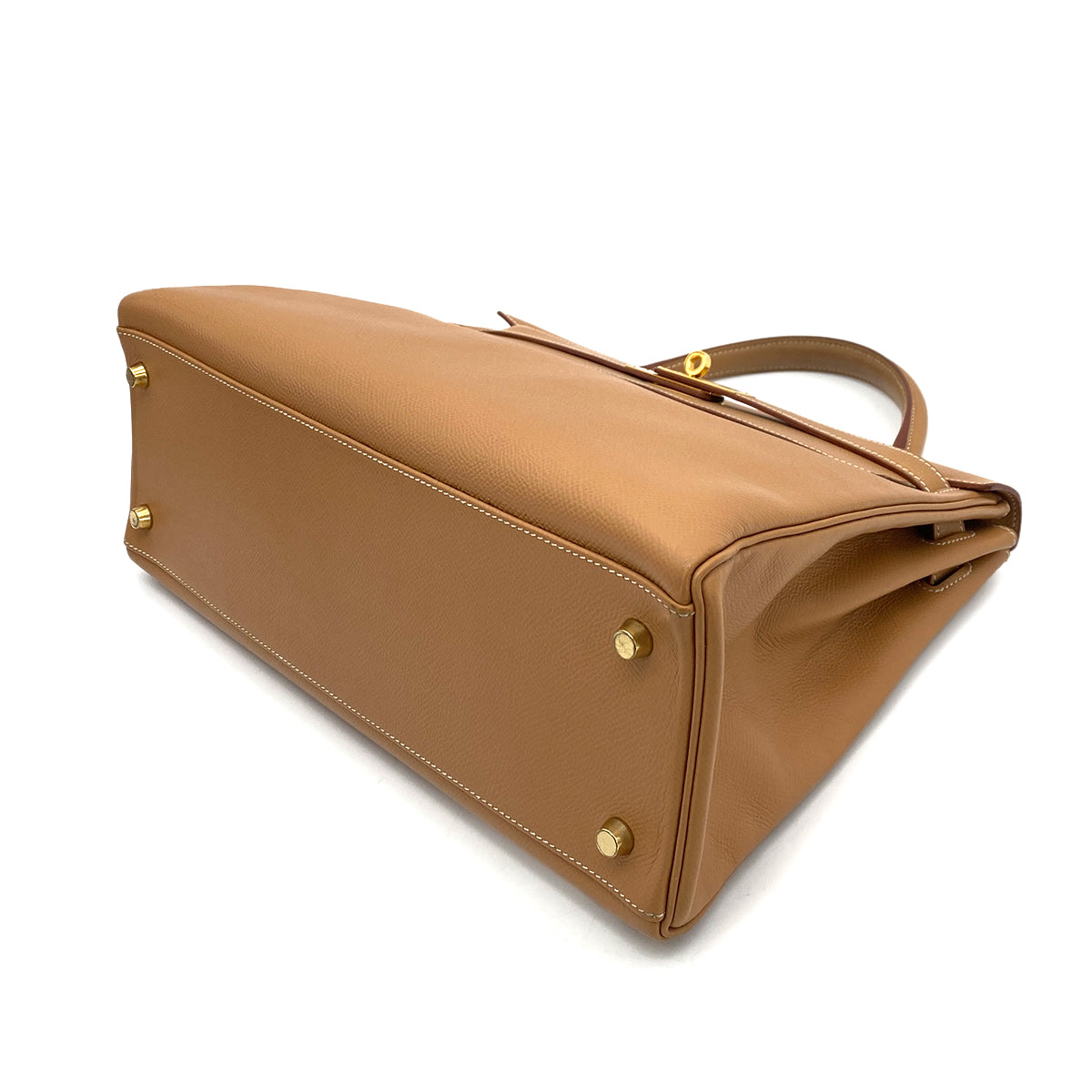 HERMES KELLY 32 RETOURNE NATURAL COUCHEVEL HAND SHOULDER BAG □A 90255928