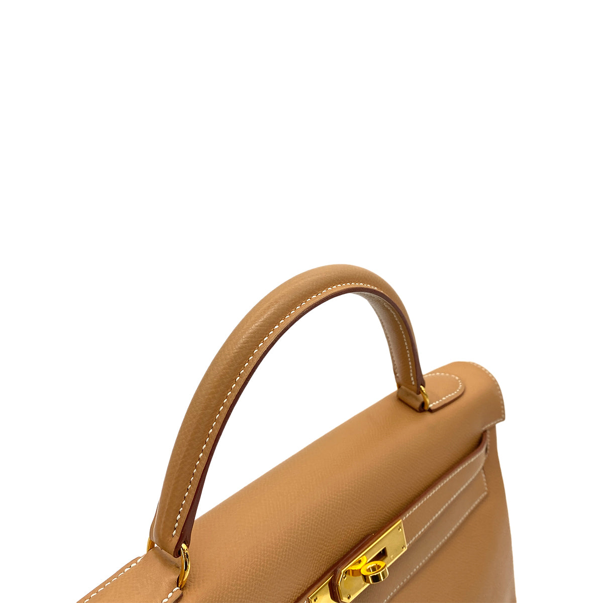 HERMES KELLY 32 RETOURNE NATURAL COUCHEVEL HAND SHOULDER BAG □A 90255928