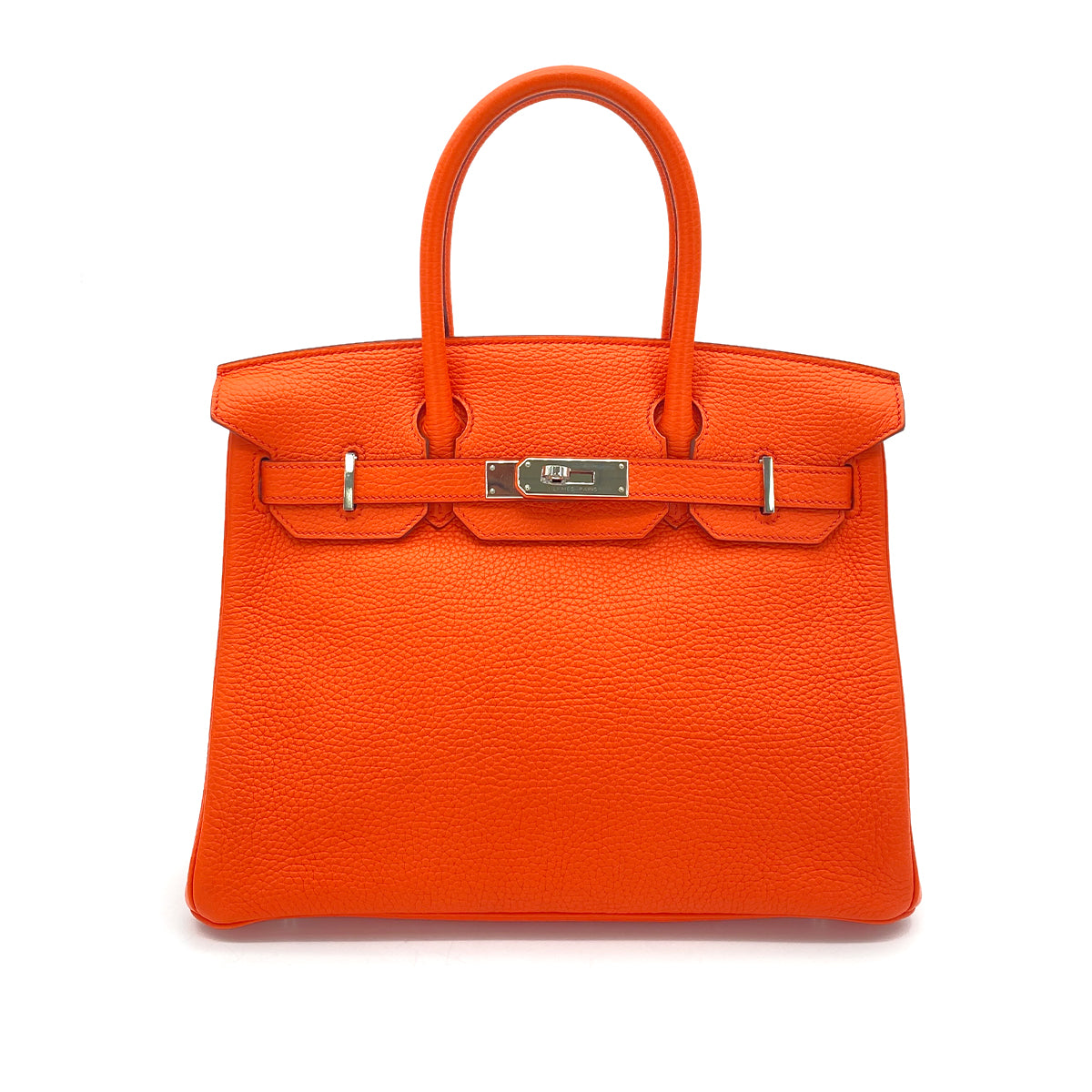 HERMES BIRKIN 30 ORANGE POPY TAURILLON CLEMENCE HAND BAG T SHW 90255931