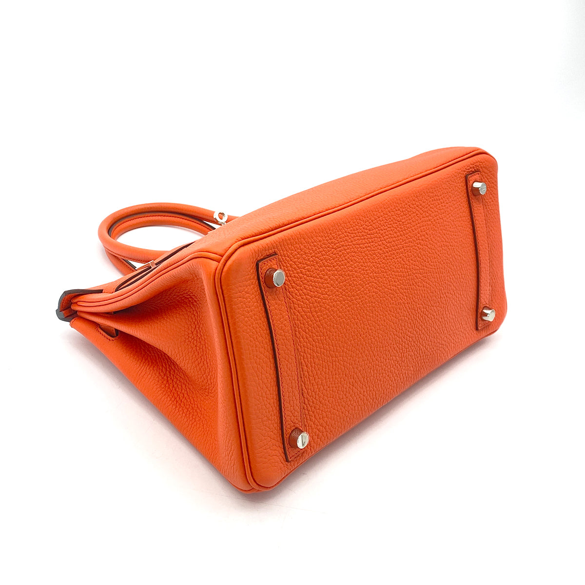 HERMES BIRKIN 30 ORANGE POPY TAURILLON CLEMENCE HAND BAG T SHW 90255931
