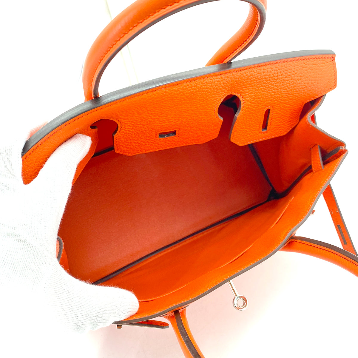 HERMES BIRKIN 30 ORANGE POPY TAURILLON CLEMENCE HAND BAG T SHW 90255931