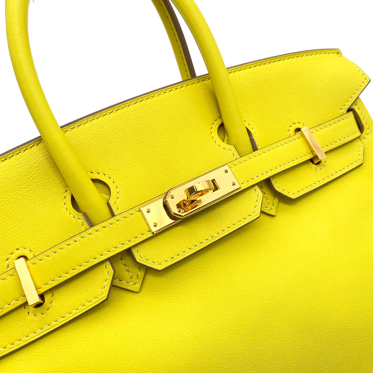 HERMES BIRKIN 25 LIME SWIFT HAND BAG D SHW 90255948