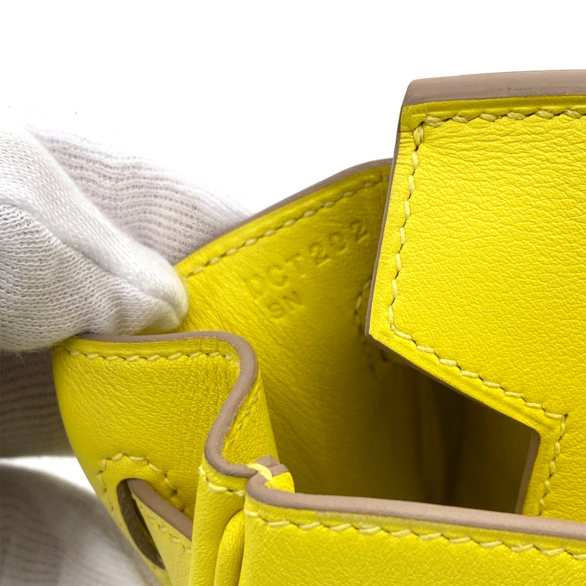 HERMES BIRKIN 25 LIME SWIFT HAND BAG D SHW 90255948