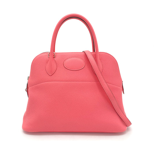 HERMES BOLIDE 31 ROSE AZALEE TAURILLON CLEMENCE HAND SHOULDER BAG Y SHW 90255949