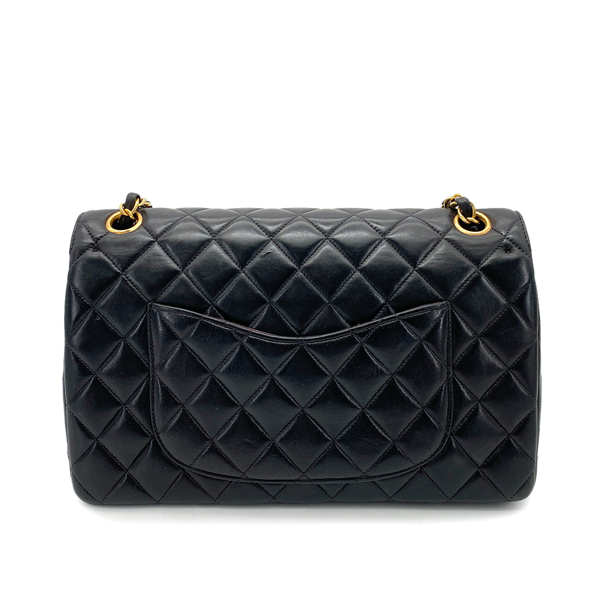 CHANEL VINTAGE PARIS LIMITED MATELASSE CHAIN SHOULDER BAG BLACK LAMB SKIN 90255955