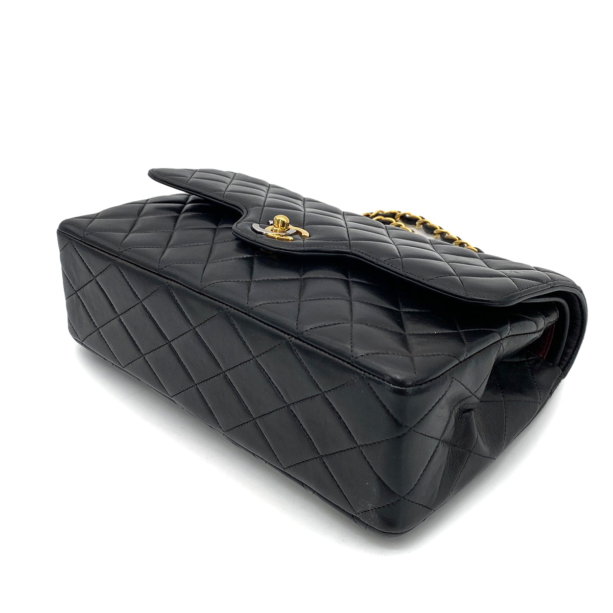 CHANEL VINTAGE PARIS LIMITED MATELASSE CHAIN SHOULDER BAG BLACK LAMB SKIN 90255955