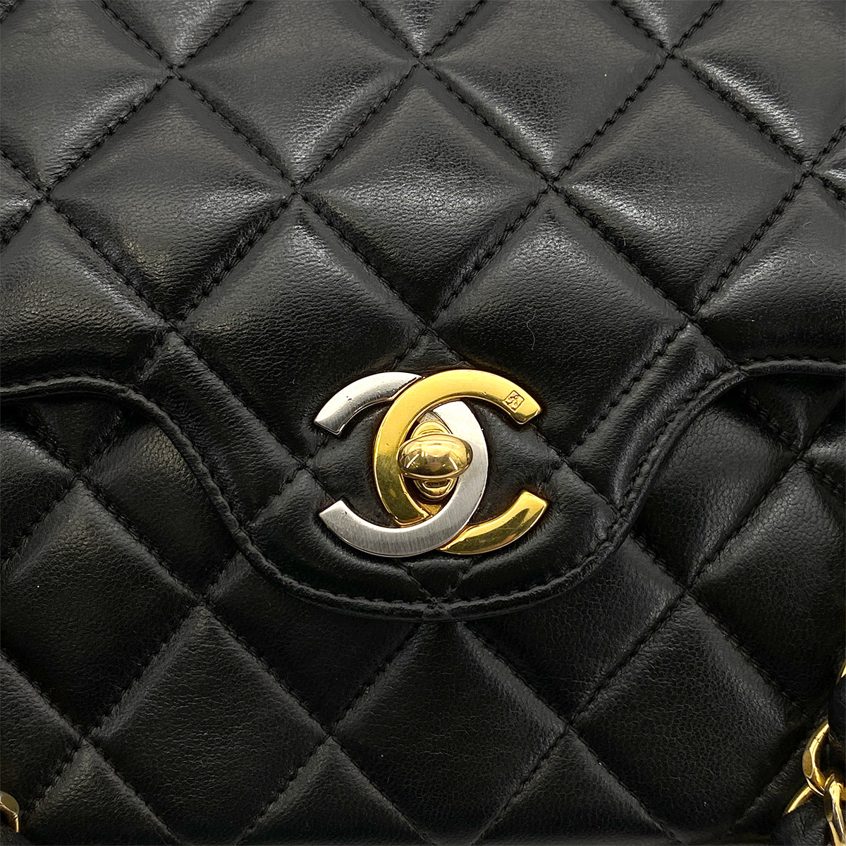 CHANEL VINTAGE PARIS LIMITED MATELASSE CHAIN SHOULDER BAG BLACK LAMB SKIN 90255955