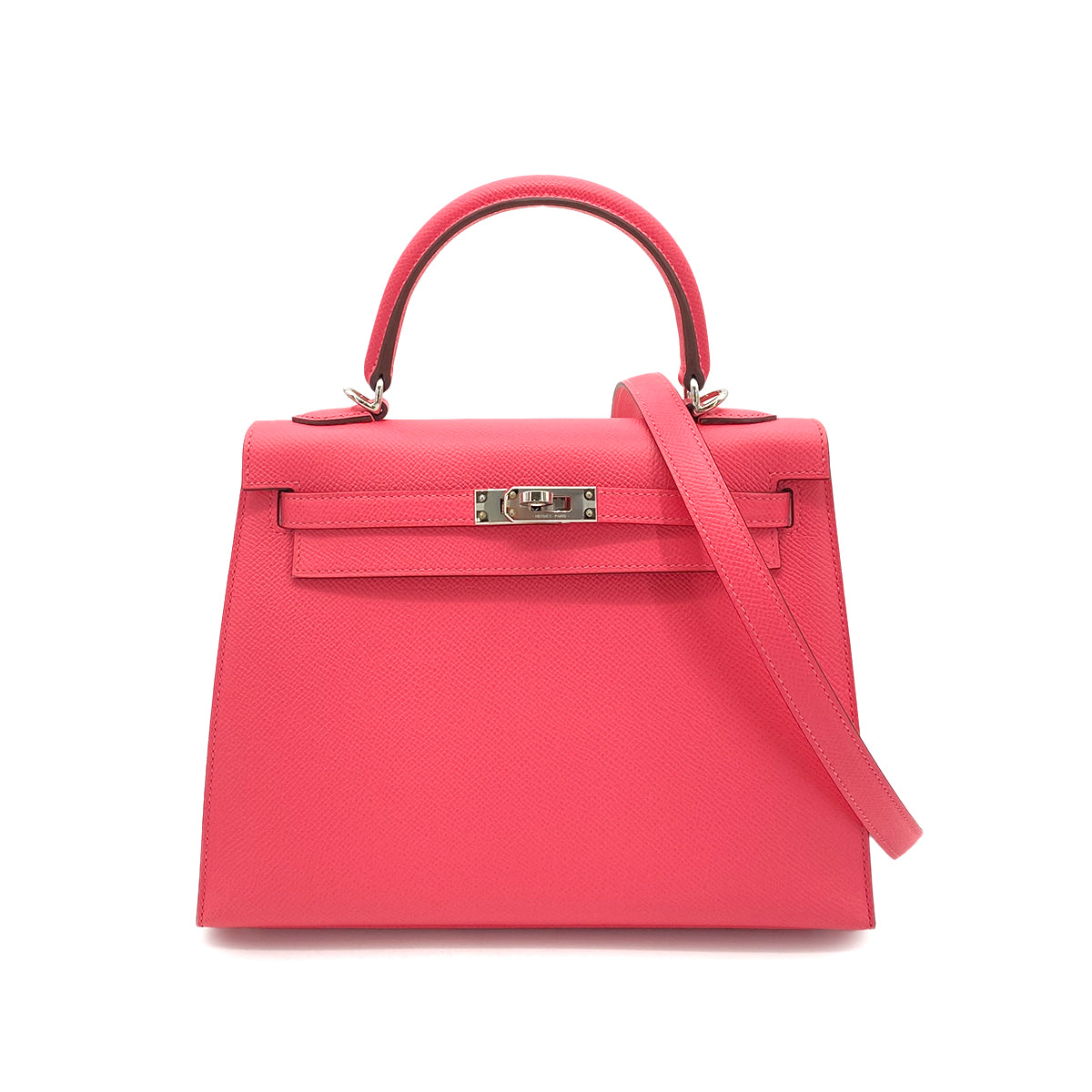 HERMES KELLY 25  SELLIER ROSE AZALEE EPSOM HAND SHOULDER BAG SHW B 90256404
