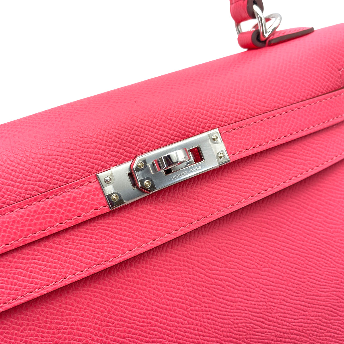HERMES KELLY 25  SELLIER ROSE AZALEE EPSOM HAND SHOULDER BAG SHW B 90256404