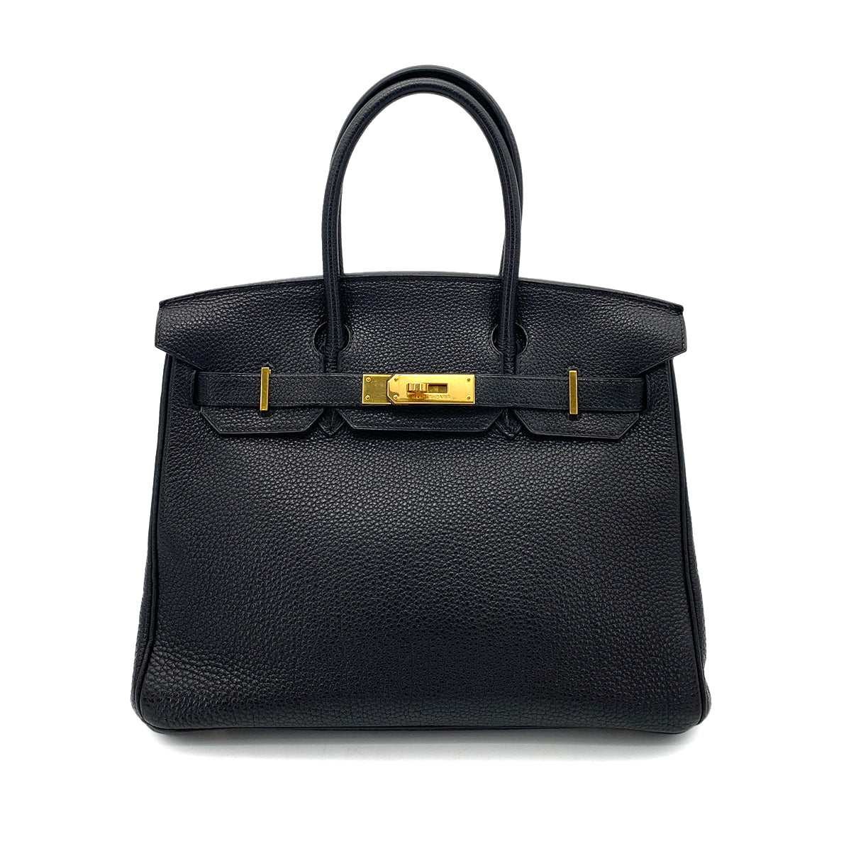 HERMES BIRKIN 30 BLACK TOGO HAND BAG □F GHW90256408