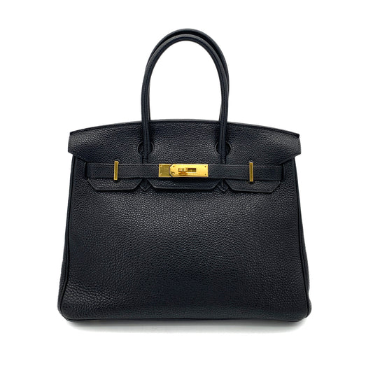 HERMES BIRKIN 30 BLACK TOGO HAND BAG □F GHW90256408