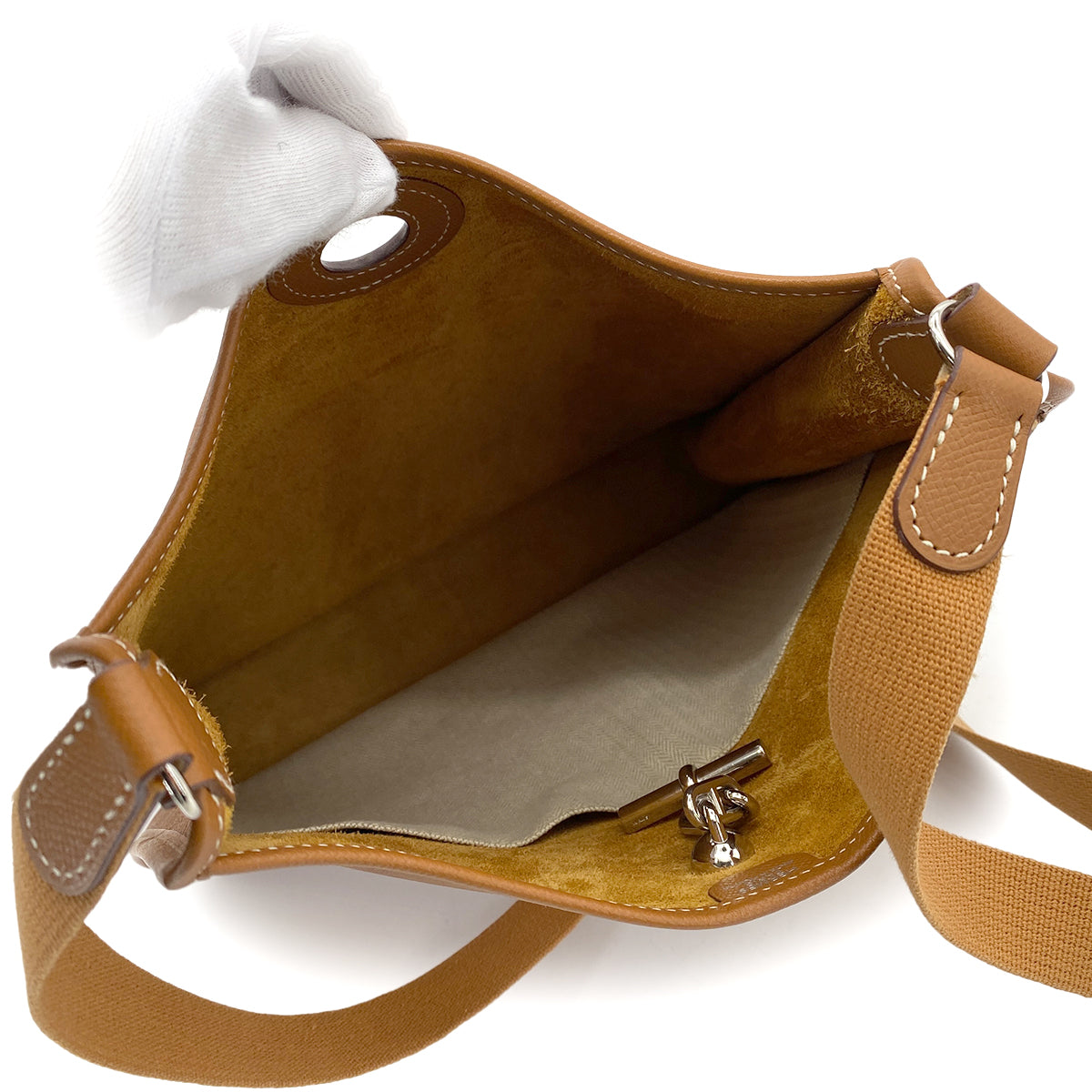 HERMES VESPA PM GOLD EPSOM SHOULDER BAG □J 90256413