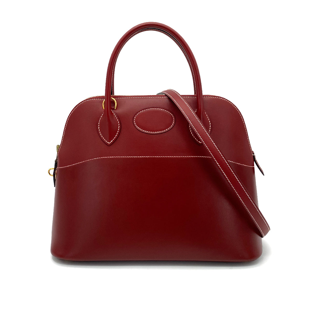 HERMES BOLIDE 31 ROUGE H CHAMONIX HAND SHOULDER BAG □F 90256420
