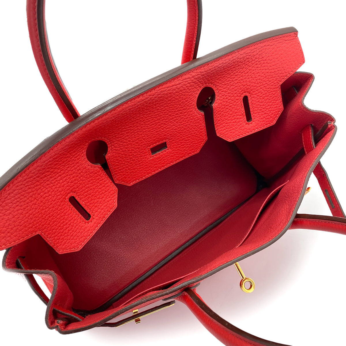 HERMES BIRKIN 30 ROUGE DE COEUR TOGO HAND BAG X GHW 90256425
