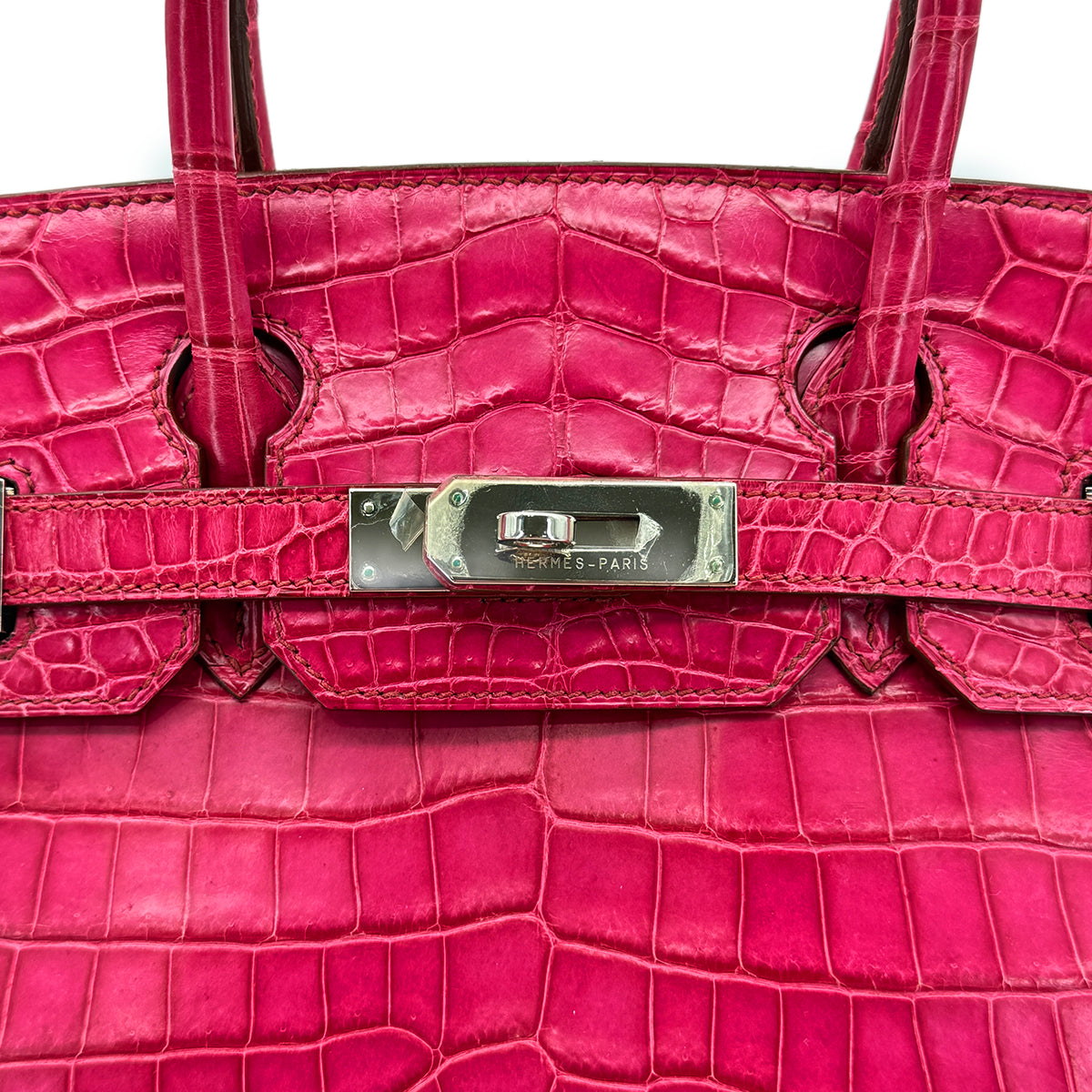 HERMES BIRKIN 30 FUCHSIA CROCODILE NILOTICUS HAND BAG □I SHW 90256428