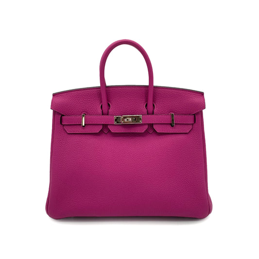 HERMES BIRKIN 25 ROSE PURPLE TOGO HAND BAG C SHW 90256465