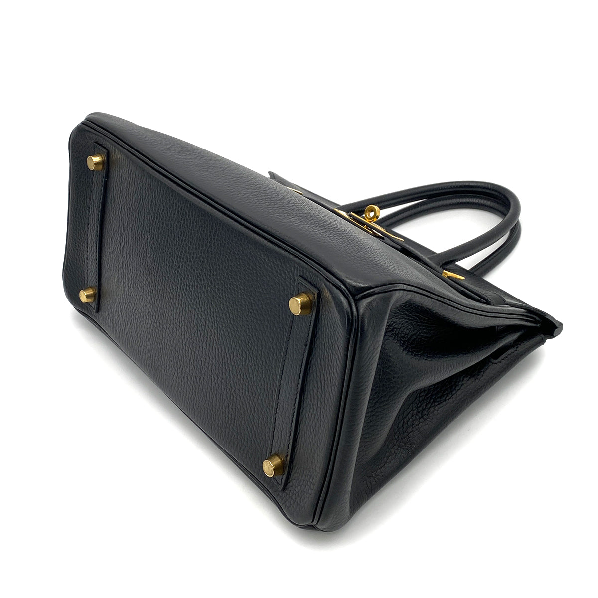 HERMES BIRKIN 30 BLACK ARDENNES HAND BAG □B GHW 90256466