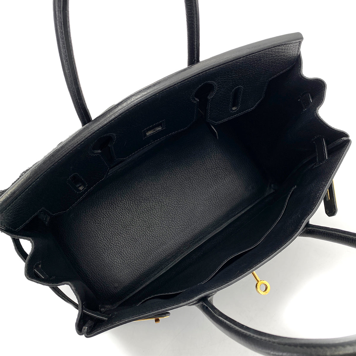 HERMES BIRKIN 30 BLACK ARDENNES HAND BAG □B GHW 90256466