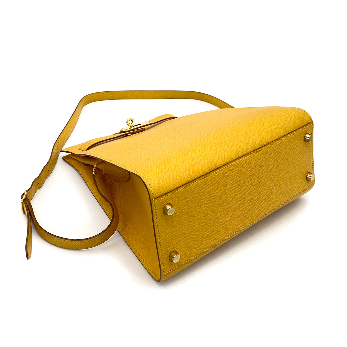 HERMES KELLY SPORTS MM JAUNE COUCHEVEL SHOULDER BAG □A 90256920