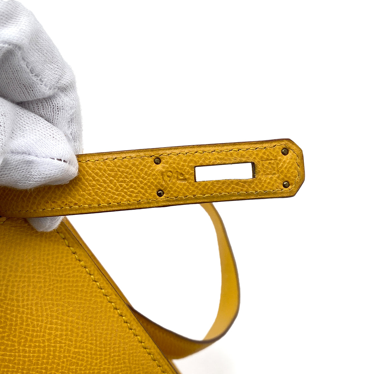 HERMES KELLY SPORTS MM JAUNE COUCHEVEL SHOULDER BAG □A 90256920