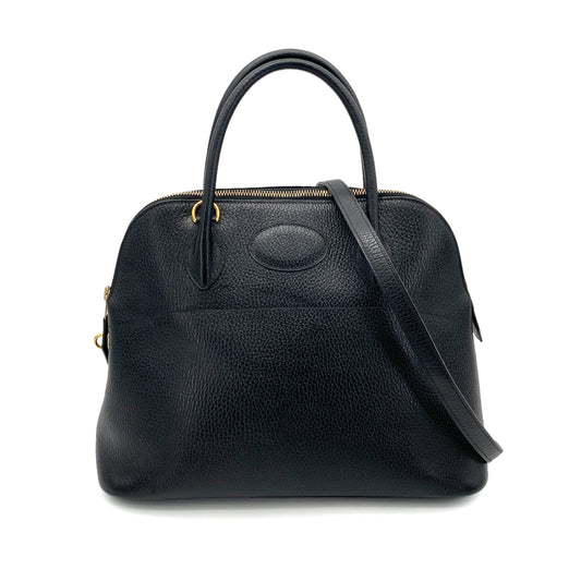 HERMES BOLIDE 31 BLACK ARDENNES HAND SHOULDER BAG 〇X 90256921