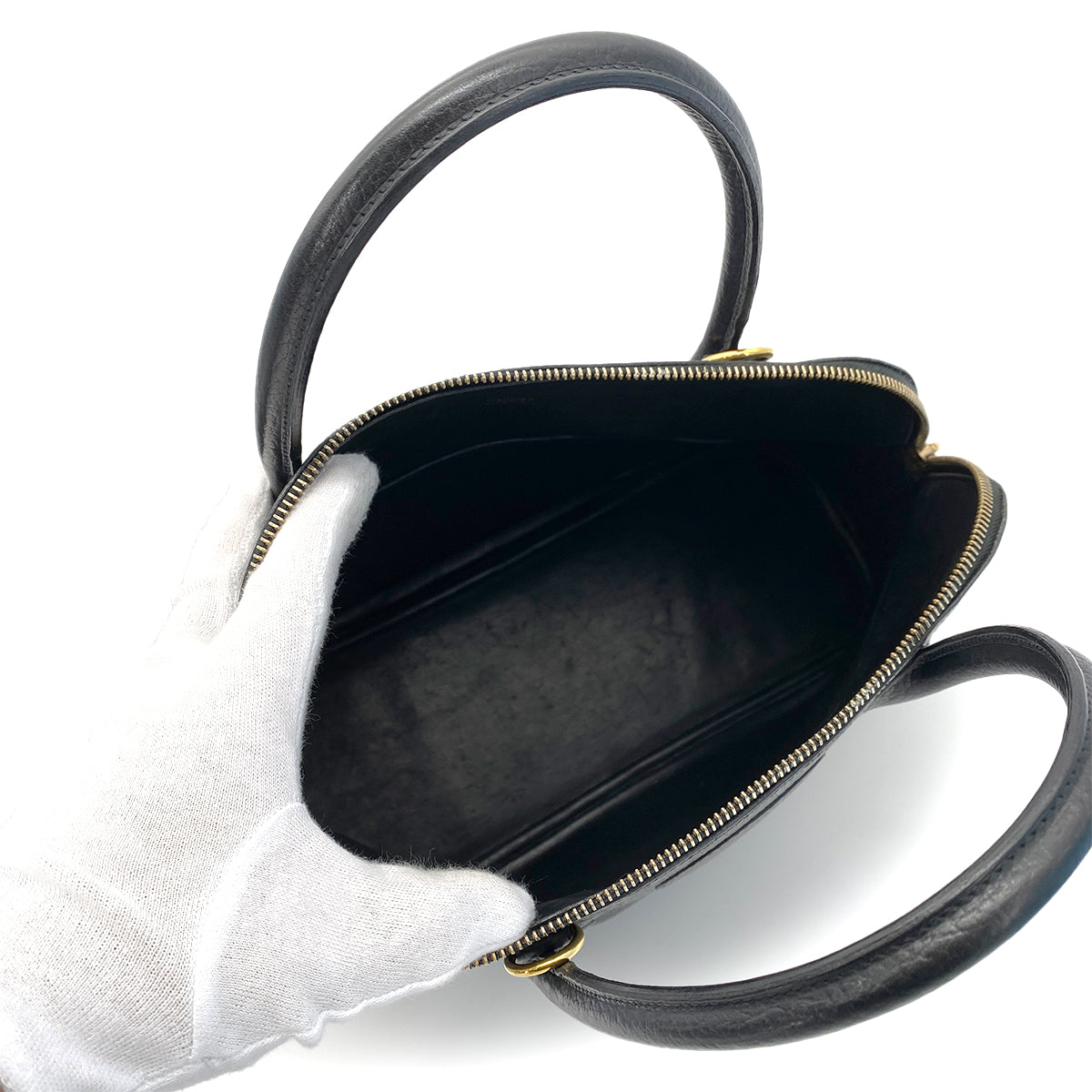 HERMES BOLIDE 31 BLACK ARDENNES HAND SHOULDER BAG 〇X 90256921